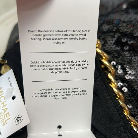 Michael Kors Black Sequin Dress with chain accent size m. NWT - Picture 11 of 14